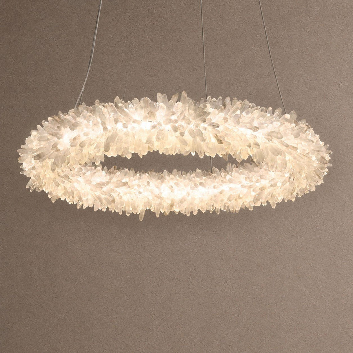 Geode Quartz Cloud Round Chandelier - Diam 24''BrassBlushlighting