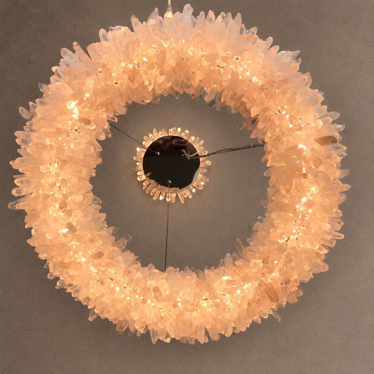 Geode Quartz Cloud Round Chandelier - Diam 24''BrassBlushlighting