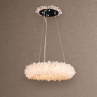Geode Quartz Cloud Round Chandelier - Custom 24'' FlushmountBrassBlushlighting