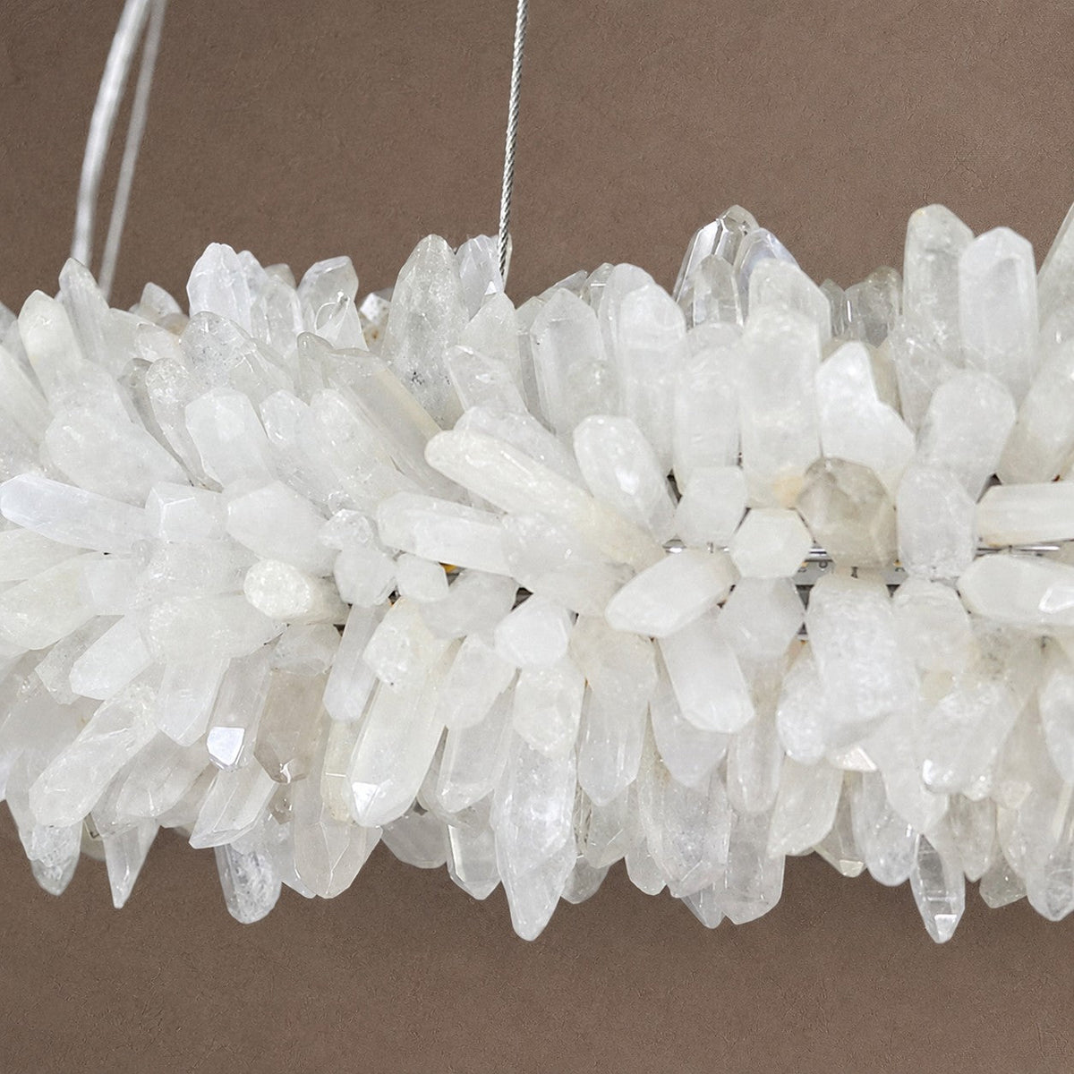 Geode Quartz Cloud Round Chandelier - Custom 24'' FlushmountBrassBlushlighting