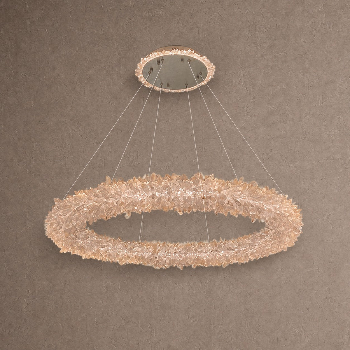 Geode Quartz Cloud Round Chandelier - Diam 47''BrassBlushlighting
