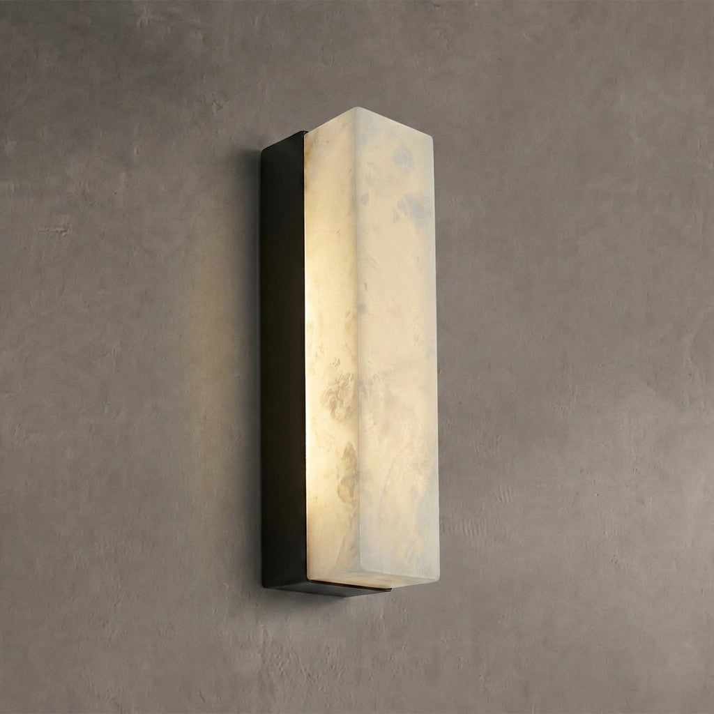 Geometric Alabaster Wall Lamp - L 3.1” x W 3.1“ x H 31.5“Black & WhiteWarm LightBlushlighting