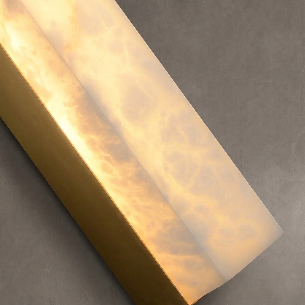 Geometric Alabaster Wall Lamp - L 3.1” x W 3.1“ x H 31.5“Black & WhiteWarm LightBlushlighting