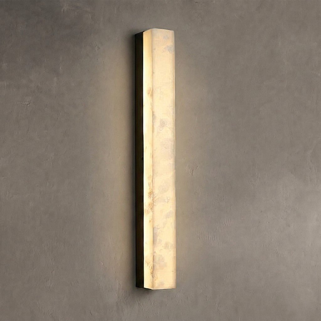 Geometric Alabaster Wall Lamp - L 3.1” x W 3.1“ x H 31.5“Black & WhiteWarm LightBlushlighting