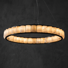 Alabaster Ring Chandelier in brass