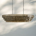Ghiaccio Glass Oval Chandelier 54''65'' - Matte BlackSmoke65"Blushlighting