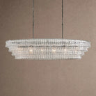 Ghiaccio Glass Oval Chandelier 54''65'' - Matte BlackClear65"Blushlighting