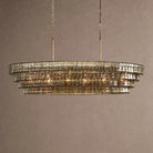 Ghiaccio Glass Oval Chandelier 54''65'' - Lacquered Burnished BrassSmoke65"Blushlighting