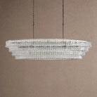 Ghiaccio Glass Oval Chandelier 54''65'' - Matte BlackClear65"Blushlighting