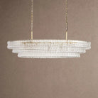 Ghiaccio Glass Oval Chandelier 54''65'' - Lacquered Burnished BrassClear54"Blushlighting