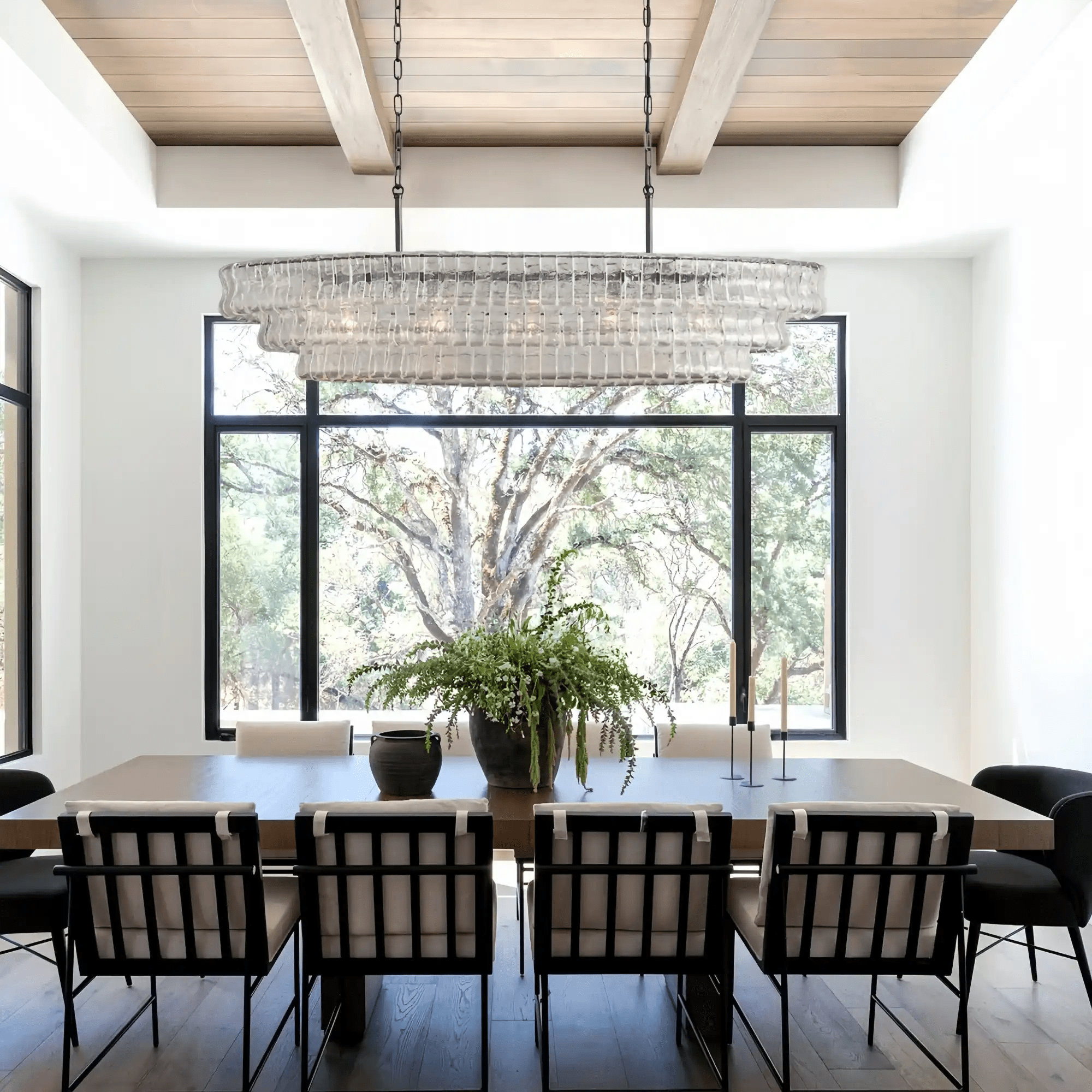 Ghiaccio Glass Oval Chandelier 54''65'' - Matte BlackSmoke65"Blushlighting