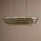Ghiaccio Glass Oval Chandelier 54''65'' - Lacquered Burnished BrassSmoke65"Blushlighting