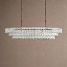 Ghiaccio Glass Oval Chandelier 54''65'' - Matte BlackClear54"Blushlighting
