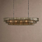 Ghiaccio Glass Oval Chandelier 54''65'' - Matte BlackSmoke54"Blushlighting