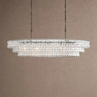 Ghiaccio Glass Oval Chandelier 54''65'' - Matte BlackClear54"Blushlighting