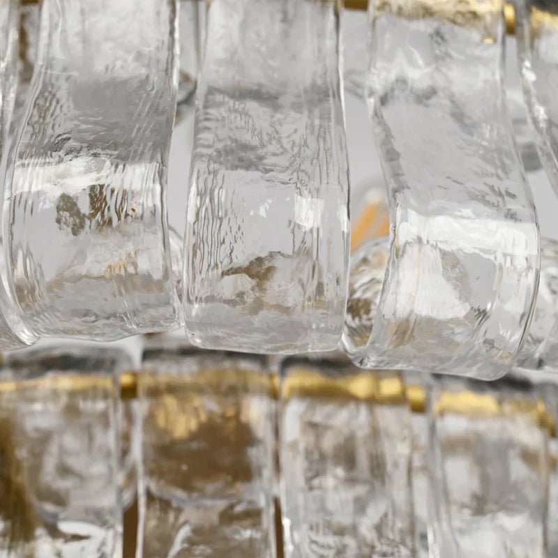 Ghiaccio Glass Oval Chandelier 54''65'' - Matte BlackGreen65"Blushlighting