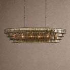 Ghiaccio Glass Oval Chandelier 54''65'' - Matte BlackSmoke65"Blushlighting