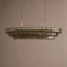 Ghiaccio Glass Oval Chandelier 54''65'' - Lacquered Burnished BrassSmoke54"Blushlighting