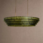 Ghiaccio Glass Oval Chandelier 54''65'' - Lacquered Burnished BrassSmoke65"Blushlighting