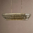 Ghiaccio Glass Oval Chandelier 54''65'' - Lacquered Burnished BrassSmoke65"Blushlighting