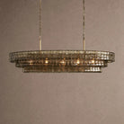 Ghiaccio Glass Oval Chandelier 54''65'' - Lacquered Burnished BrassSmoke54"Blushlighting