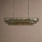 Ghiaccio Glass Oval Chandelier 54''65'' - Matte BlackSmoke54"Blushlighting