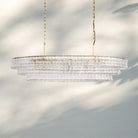 Ghiacio Glass Oval Chandelier 54''65''-