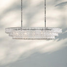 Ghiacio Glass Oval Chandelier 54''65''-