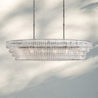 Ghiacio Glass Oval Chandelier 54''65''-Matte Black-Clear-65"
