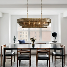 Ghiaccio Glass Oval Chandelier 54''65''-Blushlighting