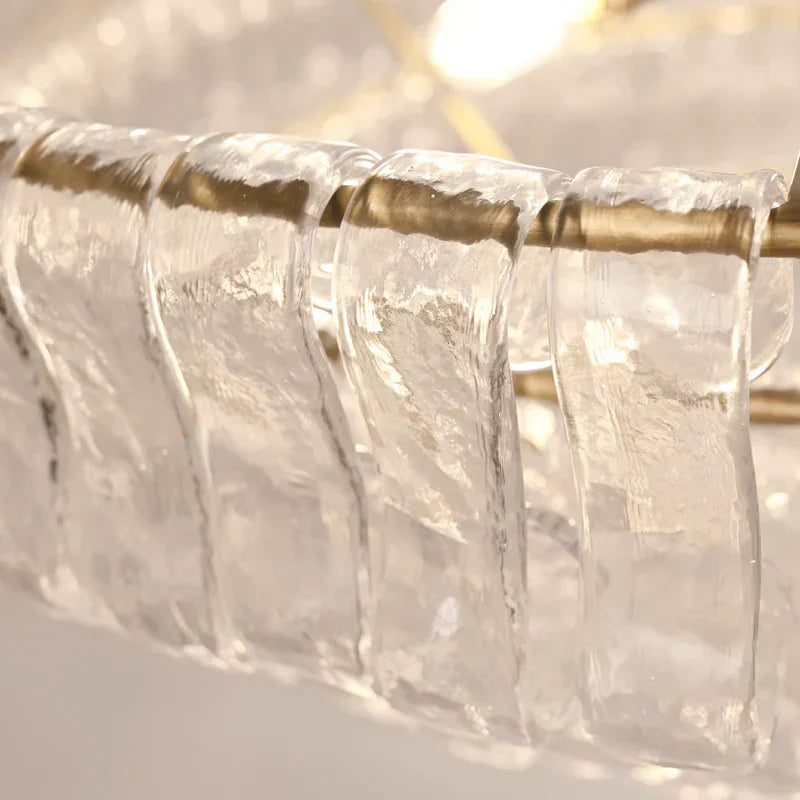 Ghiacio Glass Oval Chandelier 54''65''-