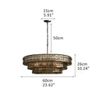 Ghiacio Glass Round Chandelier 24" 36" 48" 60"-