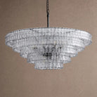 Ghiaccio Glass Round Chandelier 24" 36" 48" 60" - 5-Tier 48"BlackClearBlushlighting