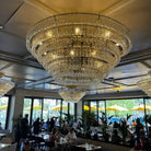 Ghiaccio Glass Round Chandelier 24" 36" 48" 60" - 6 - Tier 60"BrassClearBlushlighting