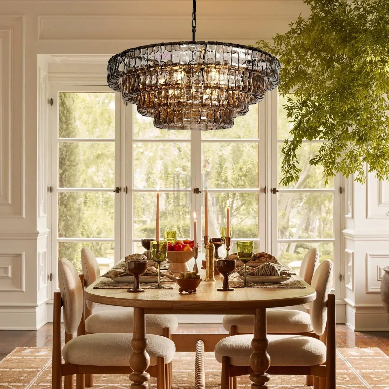 Ghiacio Glass Round Chandelier 24" 36" 48" 60"-