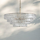 Ghiaccio Glass Round Chandelier 24" 36" 48" 60" - 5 - Tier 48"BronzeSmokeBlushlighting