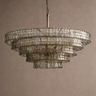 Ghiaccio Glass Round Chandelier 24" 36" 48" 60" - 5-Tier 48"BlackSmokeBlushlighting