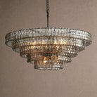 Ghiaccio Glass Round Chandelier 24" 36" 48" 60" - 5-Tier 48"BlackSmokeBlushlighting