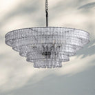 Ghiaccio Glass Round Chandelier 24" 36" 48" 60" - 3 - Tier 24"BrassSmokeBlushlighting