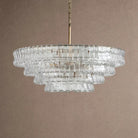 Ghiaccio Glass Round Chandelier 24" 36" 48" 60" - 6-Tier 60"BlackGreenBlushlighting
