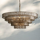 Ghiaccio Glass Round Chandelier 24" 36" 48" 60" - 5 - Tier 48"BrassSmokeBlushlighting