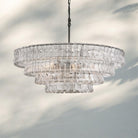 Ghiaccio Glass Round Chandelier 24" 36" 48" 60" - 4 - Tier 36"BronzeClearBlushlighting