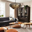 Ghiaccio Glass Round Chandelier 24" 36" 48" 60" - 3 - Tier 24"BronzeSmokeBlushlighting