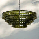 Ghiaccio Glass Round Chandelier 24" 36" 48" 60" - 5 - Tier 48"BronzeGreenBlushlighting