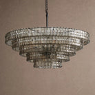Ghiaccio Glass Round Chandelier 24" 36" 48" 60" - 5-Tier 48"BlackGreenBlushlighting