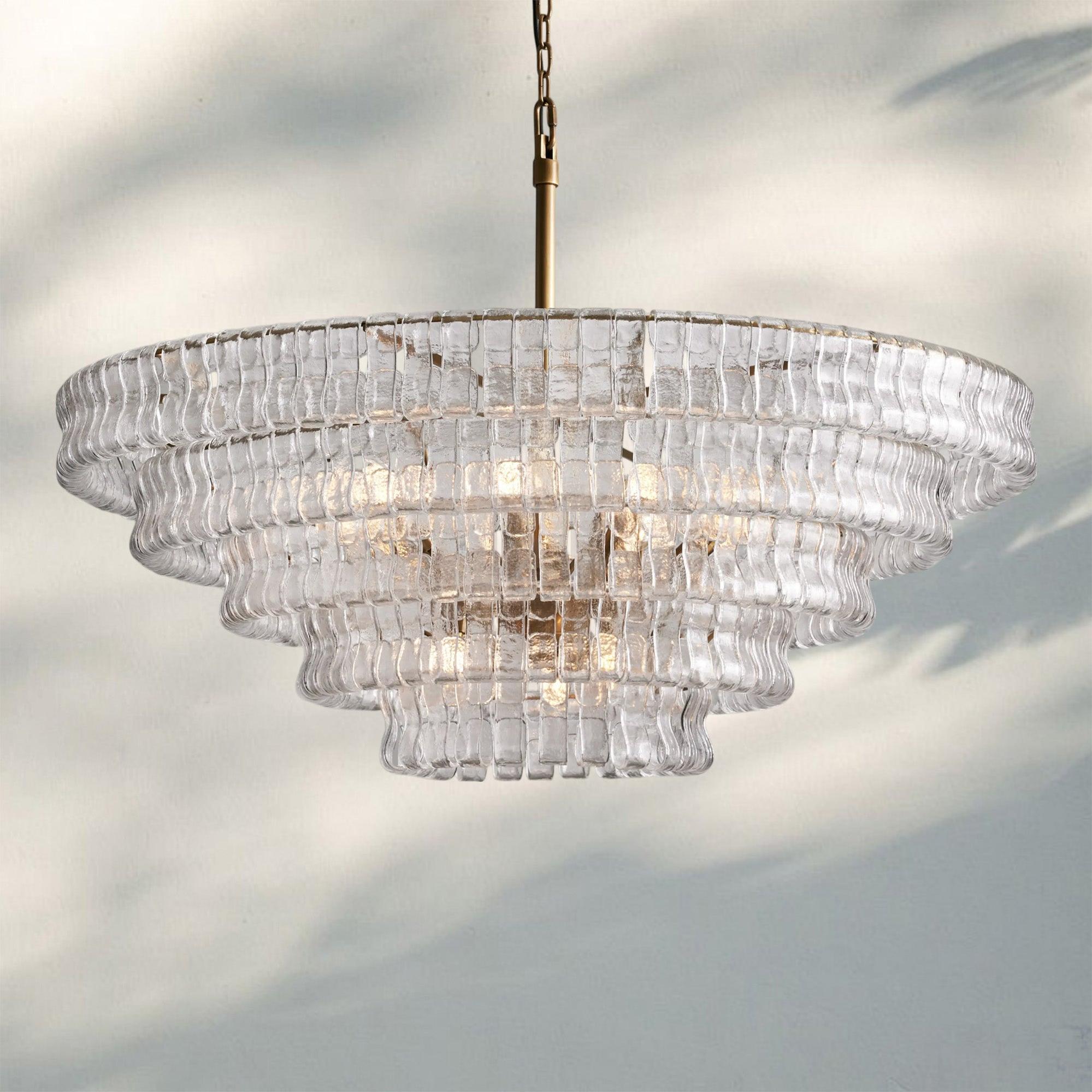 Ghiacio Glass Round Chandelier 24" 36" 48" 60"-