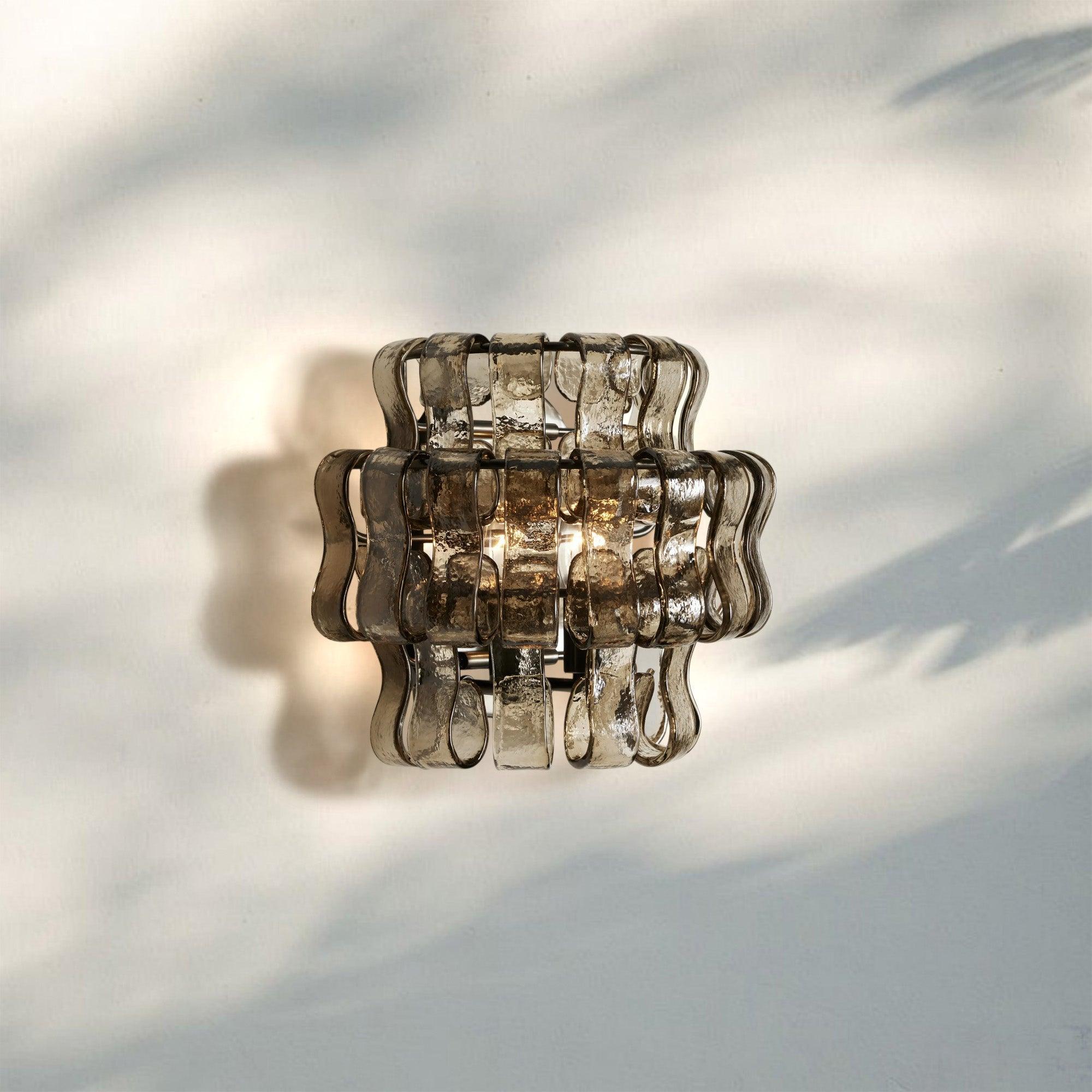 Ghiaccio Glass Wall Sconce - Matte BlackSmokeBlushlighting