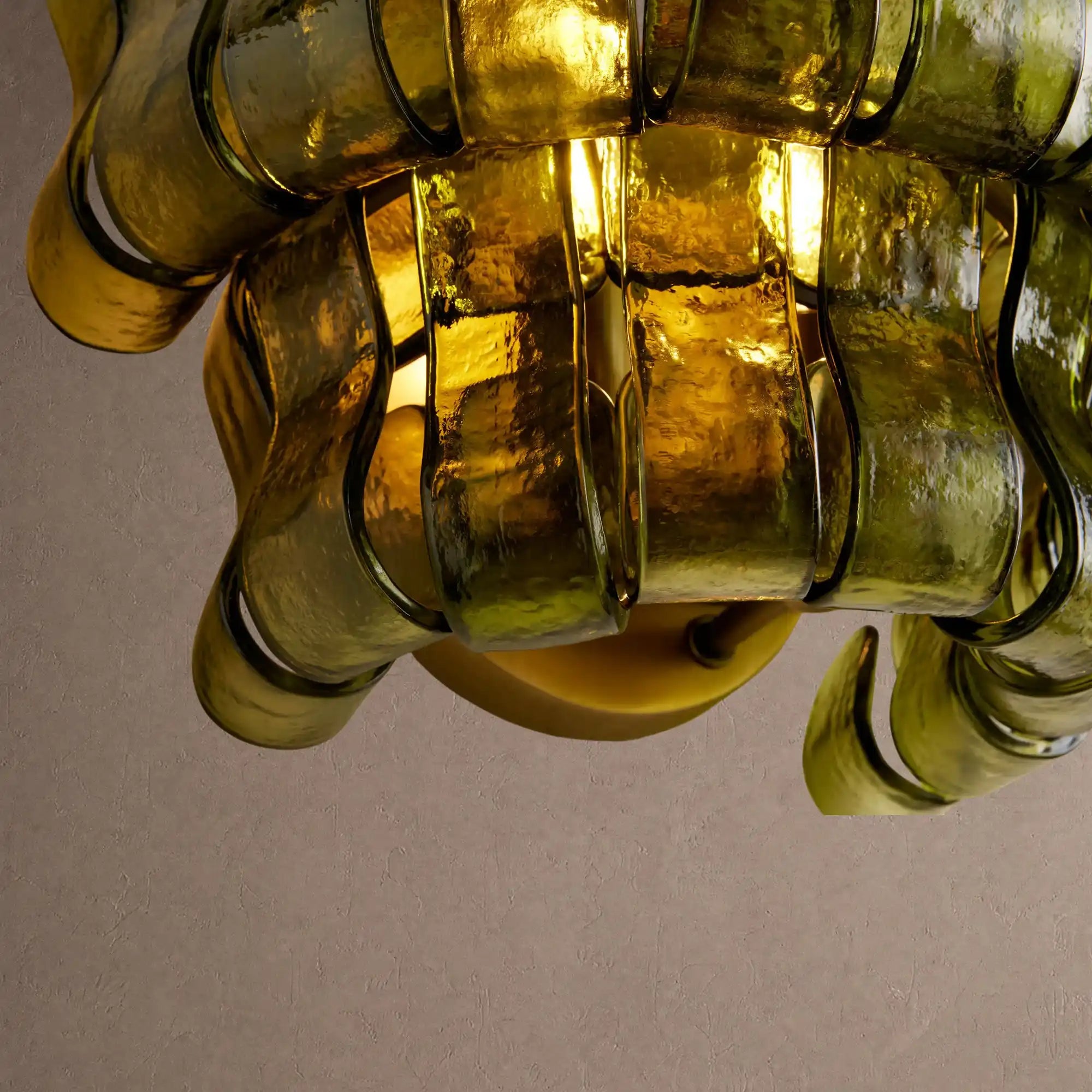 Ghiaccio Glass Wall Sconce - Matte BlackGreenBlushlighting