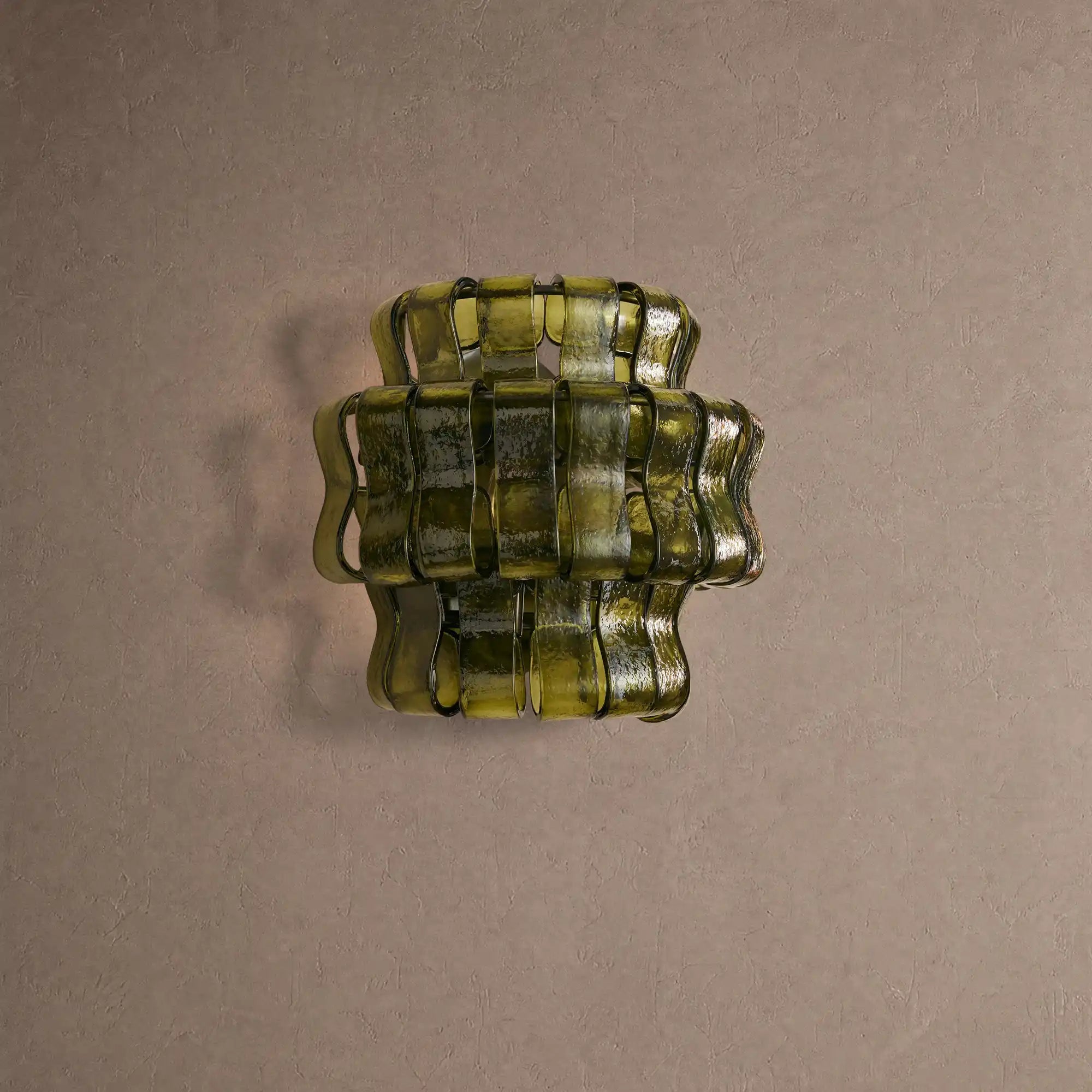 Ghiaccio Glass Wall Sconce - Matte BlackGreenBlushlighting
