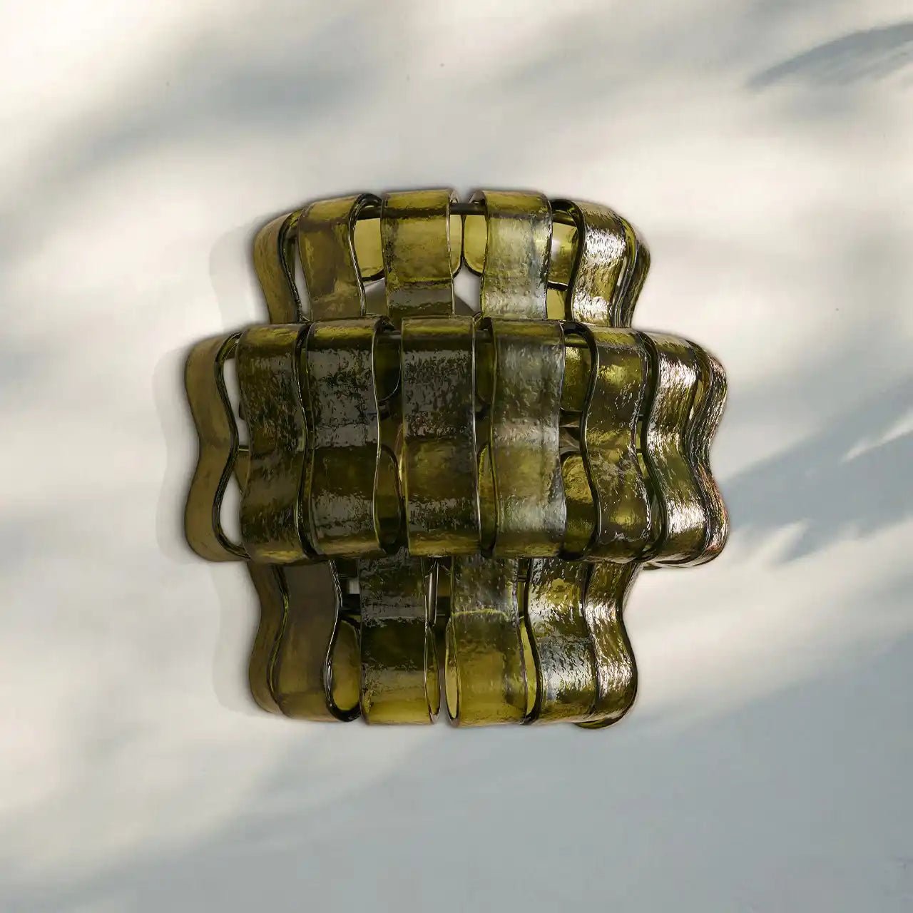 Ghiaccio Glass Wall Sconce - Matte BlackGreenBlushlighting